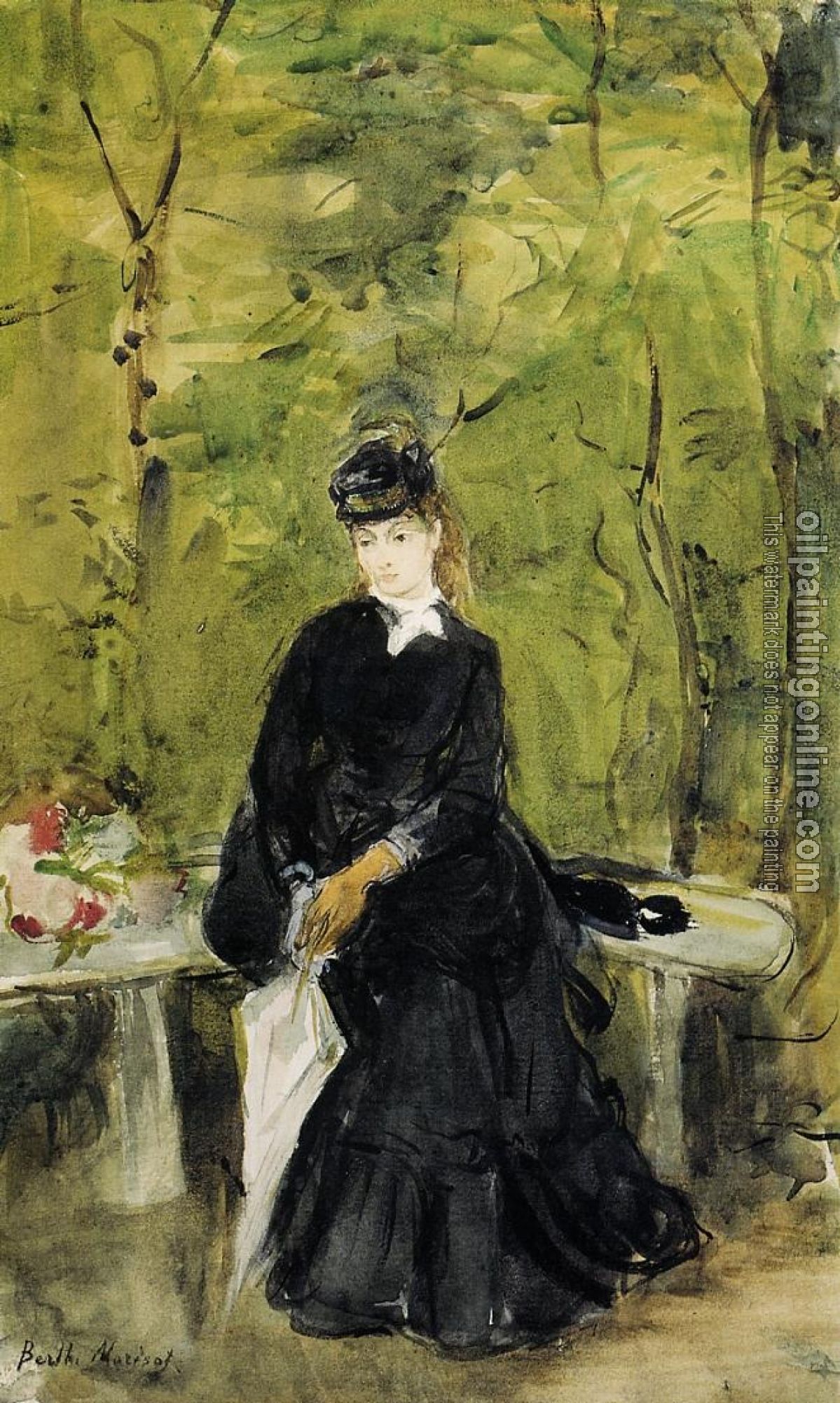 Morisot, Berthe - Young Lady Seated on a Bench